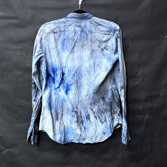 Ralph Lauren Cotton Blue Shirt Tie Dye  Casual Button Down Dress Size 16 Xl - Picture 6 of 8